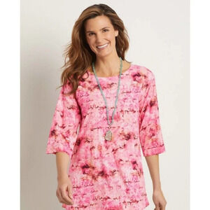 Soft Surroundings‎ Abilene Tie Dye Tunic Top Hippie Mature Size Large